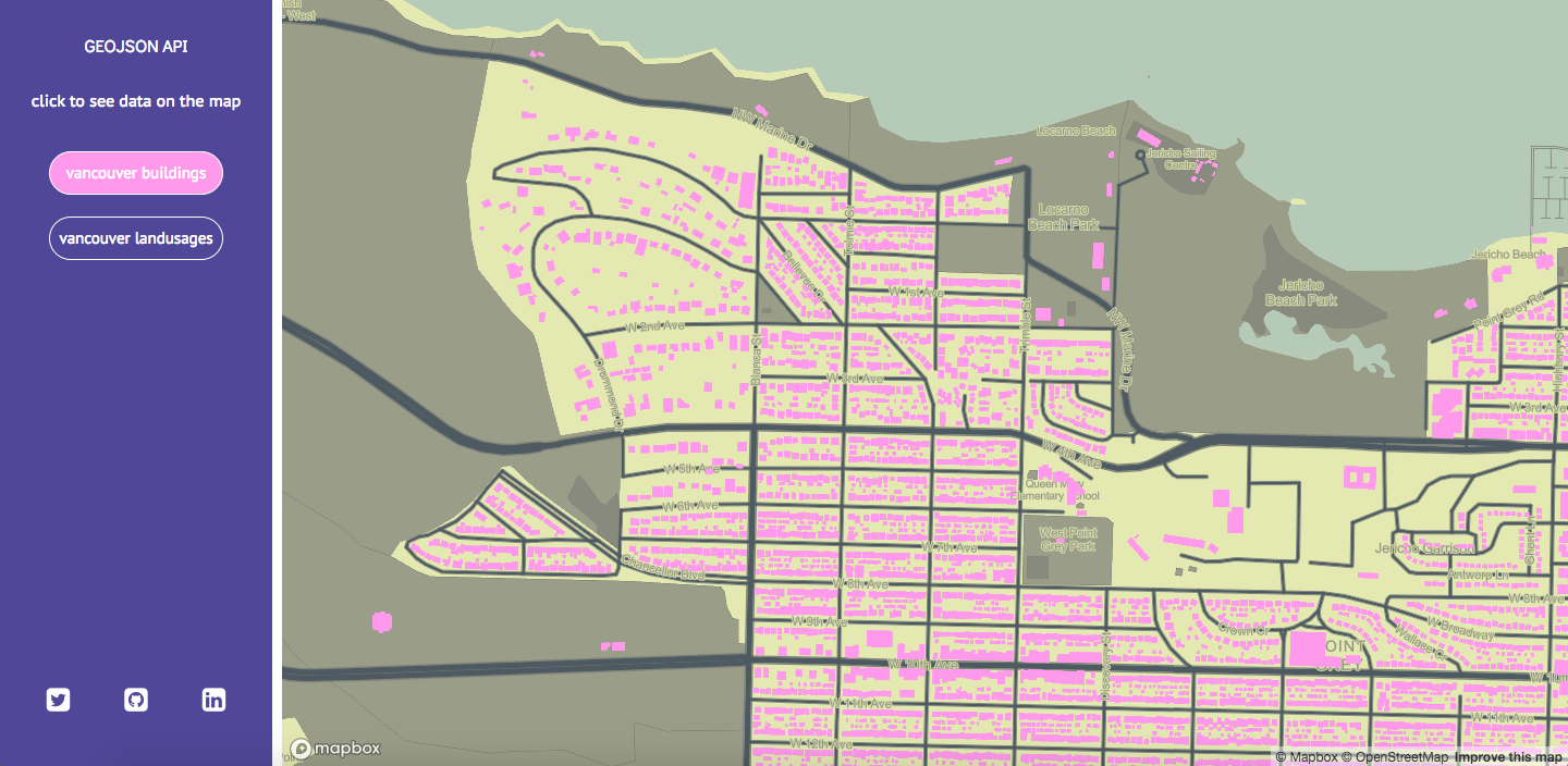 Image of the tool created to visualize building footprints from OpenStreetMap